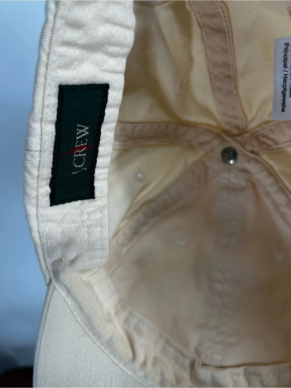J Crew Strapback Dad Hat Baseball Cap Vtg Off White/Cream One Size